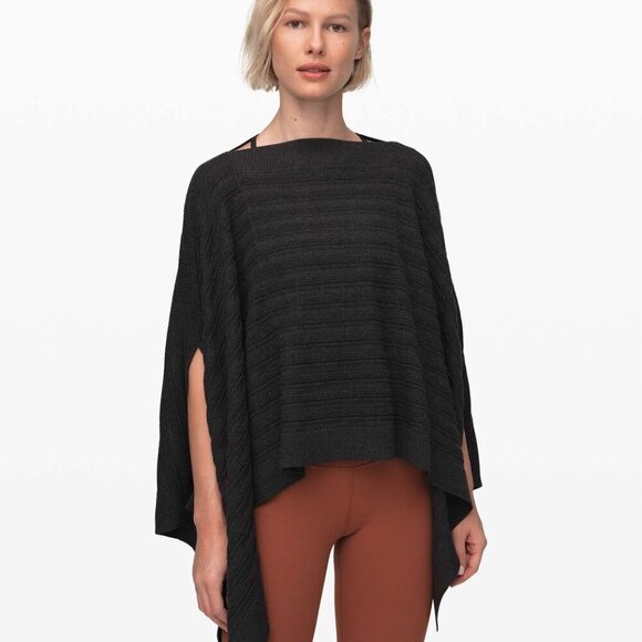 Lululemon Forward Flow Poncho- Heathered Black- One Size - Picture 9 of 12